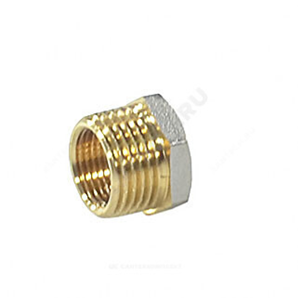 Футорка латунь никель Ду 15х10 (1/2"х3/8") НР/ВР 9024 ГОСТ 32585-2013 Aquasfera 9024-01