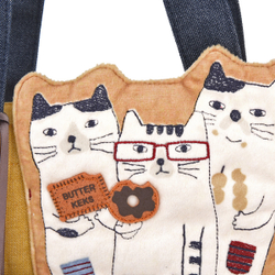 Сумка тоут NEKOMARUKE "BUTTER KEKS", горчичный, 23-6515-2, KUSUGURU