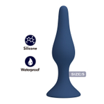 Синяя анальная пробка Slim Anal Plug S - 10,3 см. (Цвет: синий)