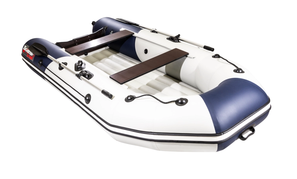 Лодка Таймень NX 3200 НДНД, 3200*1500*420 мм., цвет серый - синий