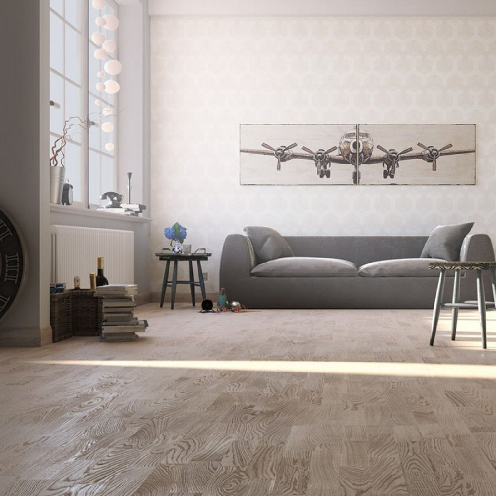 Паркетная доска DuoWood Дуб рустик white matt