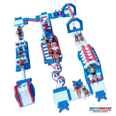 Надувной аквапарк на воде «Морской драйв» 25×12×3 м