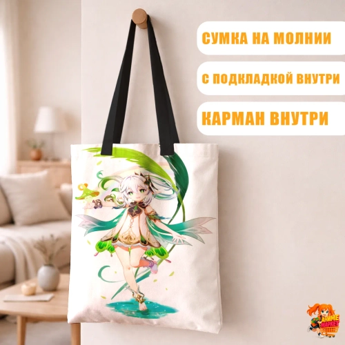 Сумка шоппер с принтом Genshin Impact