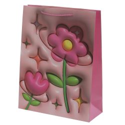 GAEM Пакет подарочный L (бумага 210г/м2, блок микс 12шт), L31 W12 H40 см, 4в.