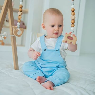 Jumpsuit with straps 3-18 months - Light Denim