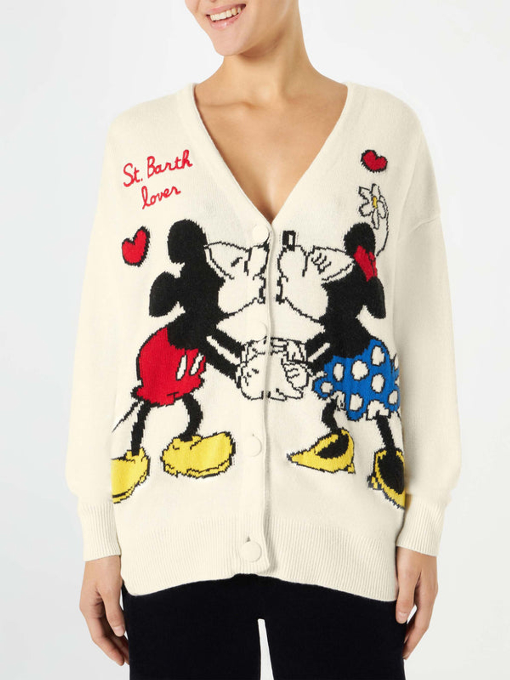 Кардиган жен. Saint Barth MICKEY MINNIE KISS белый