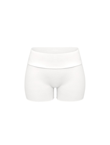 white fold over shorts