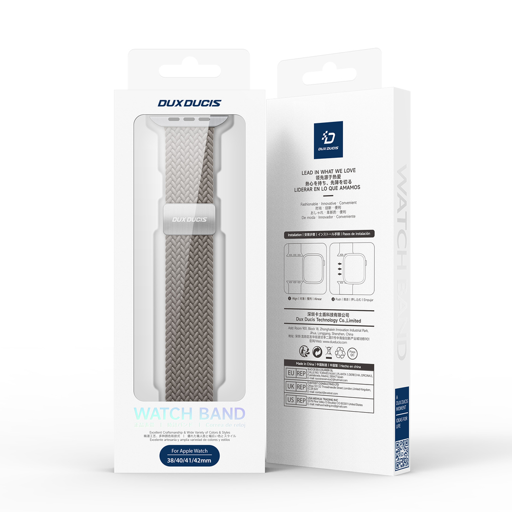 Эластичный ремешок темно-серого цвета (Clay) для смарт часов Apple Watch размером 38, 40, 41 и 42MM, серия Mixture Ultra Series от Dux Ducis