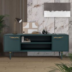 Тумба под ТВ Арт Колор matte 155см Классик Голд Зеленый бирюзовый матовый