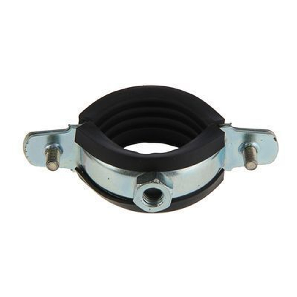 Хомут металлический с гайкой М8, 3/8"-2 1/2" (16-80 мм), с резиновым профилем
