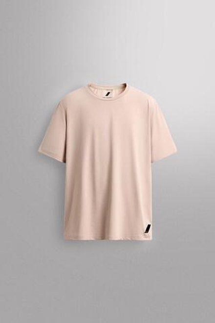 ZARA БАЗОВАЯ СПОРТИВНАЯ ФУТБОЛКА ИЗ ТЕХНИЧЕСКОЙ ТКАНИ, ЦВЕТ РОЗОВОГО ДЕРЕВА