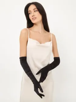 Перчатки длинные атласные