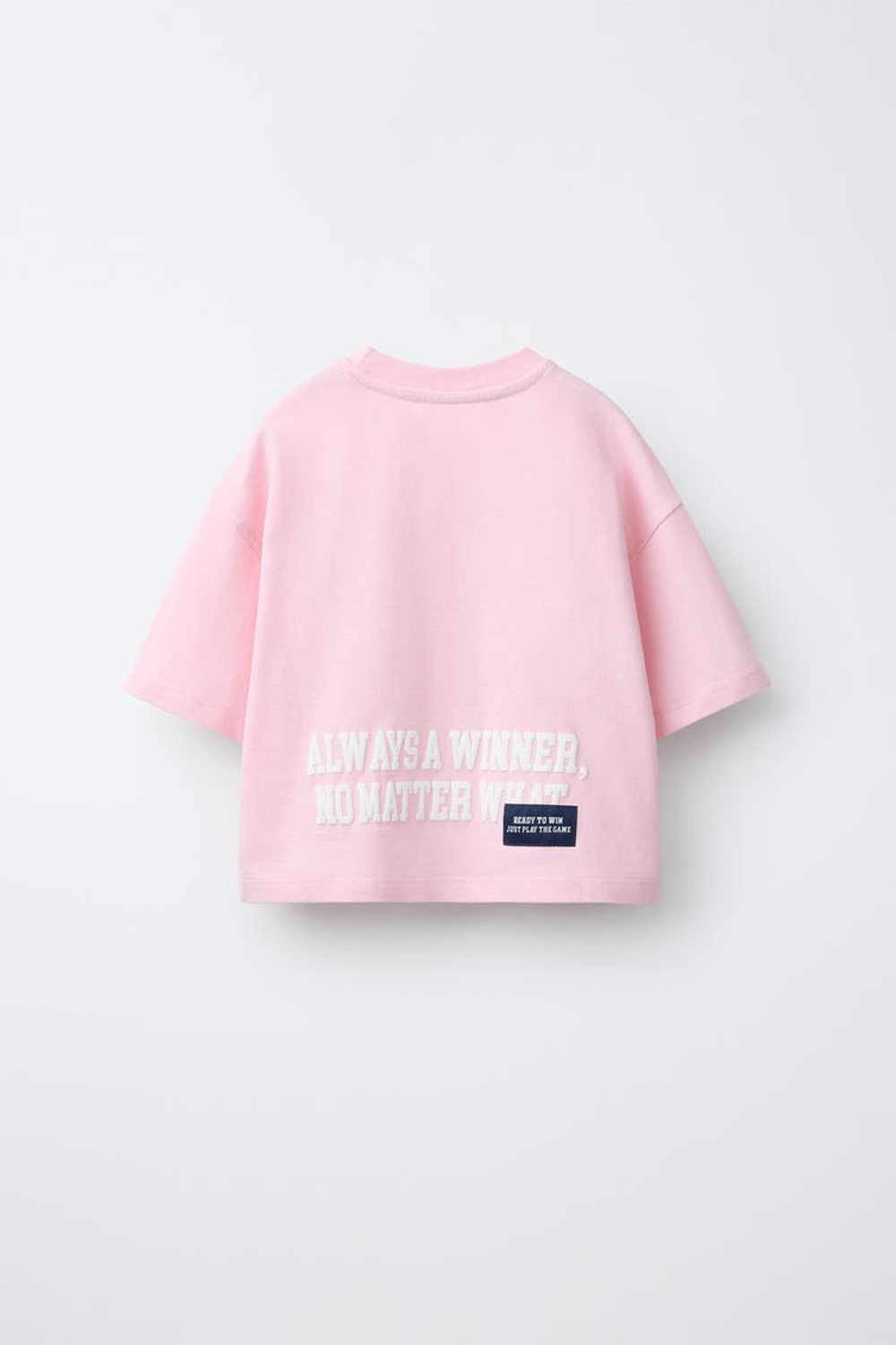 ZARA ФУТБОЛКА В СТИЛЕ ПРЕППИ С НАДПИСЬЮ, РОЗОВЫЙ/БЕЛЫЙ