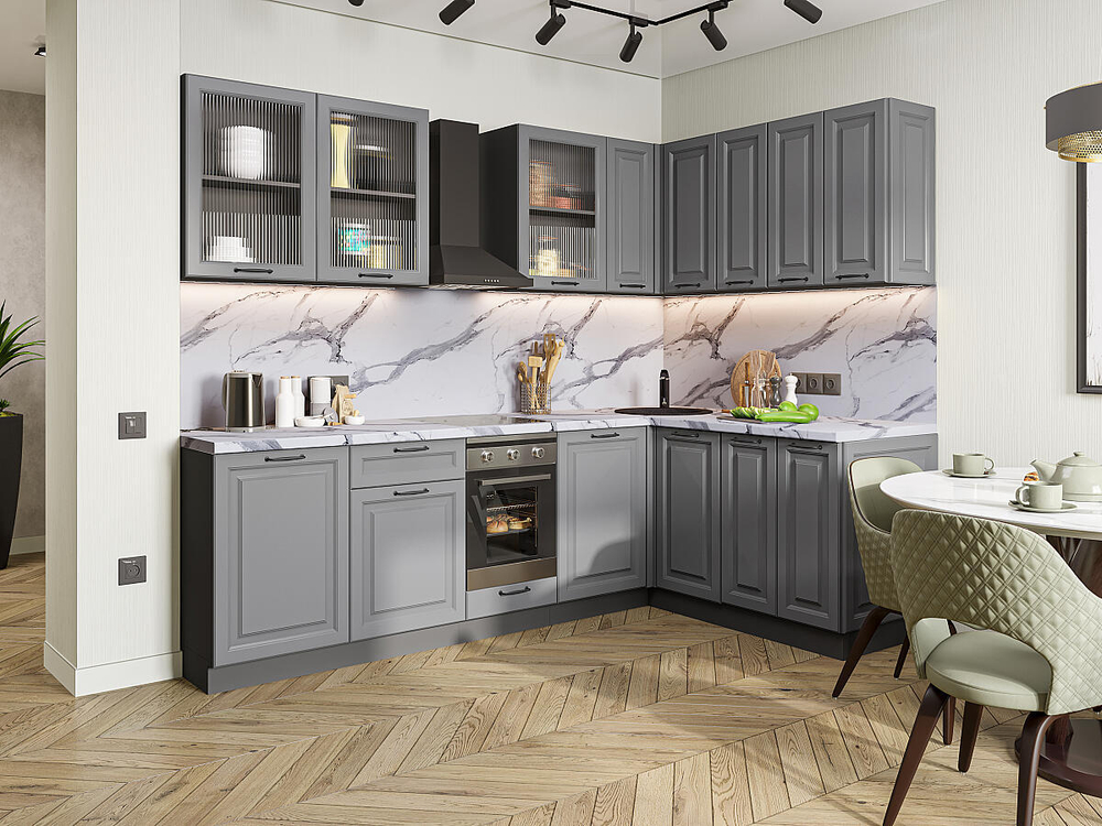 Угловая модульная кухня Ницца Royal-02 Magnum - Graphite 2140*2550/1600*600