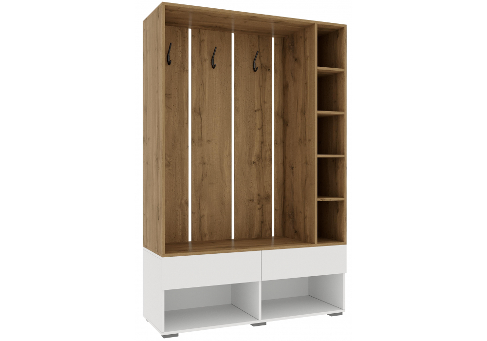 Прихожая Woodville Роут белый, дуб вотан