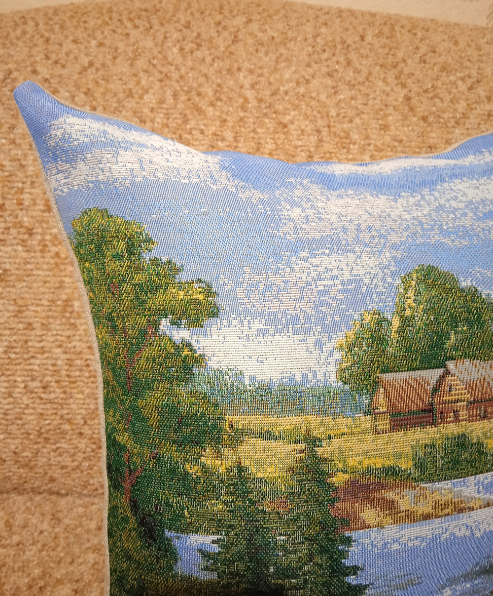 Декоративный гобеленовый чехол для интерьерной подушки Июль (природа) 38*38