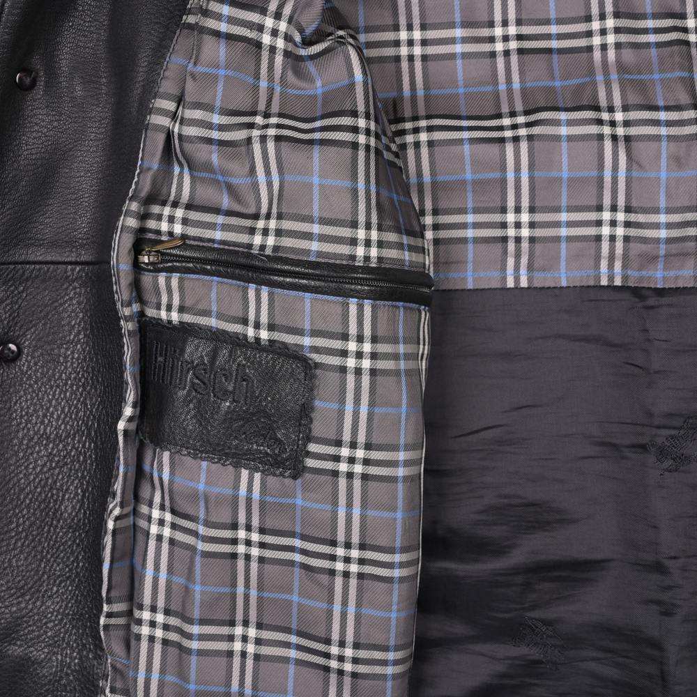 Роскошная кожаная куртка Burberry с узнаваемой клеткой, L