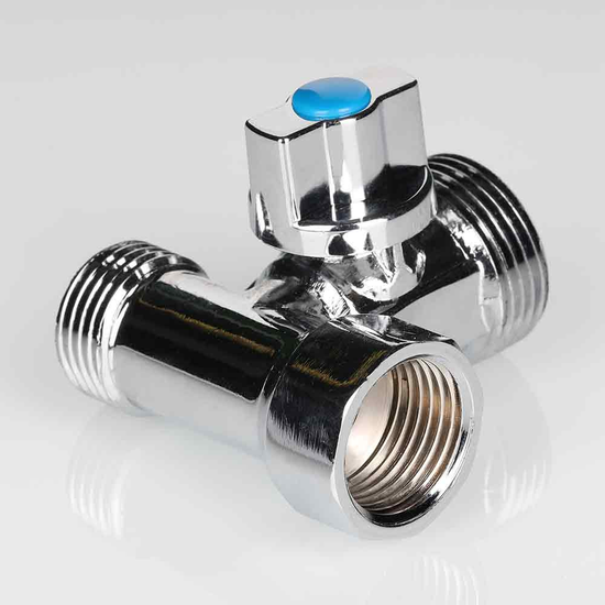 Тройник с шаровым краном Valtec VT.256.N.04 1/2"х3/4"х1/2"