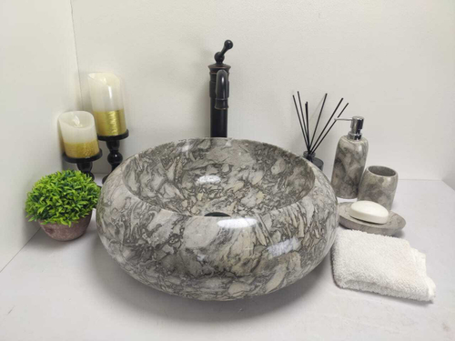 Раковина из мрамора Donut Doreng Grey DM-60246 45*45*15