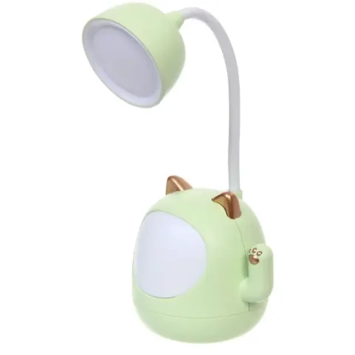 Настольная лампа «Sweet - Котёнок» 9*22.5 см LED, USB 3w 5v, Зеленый