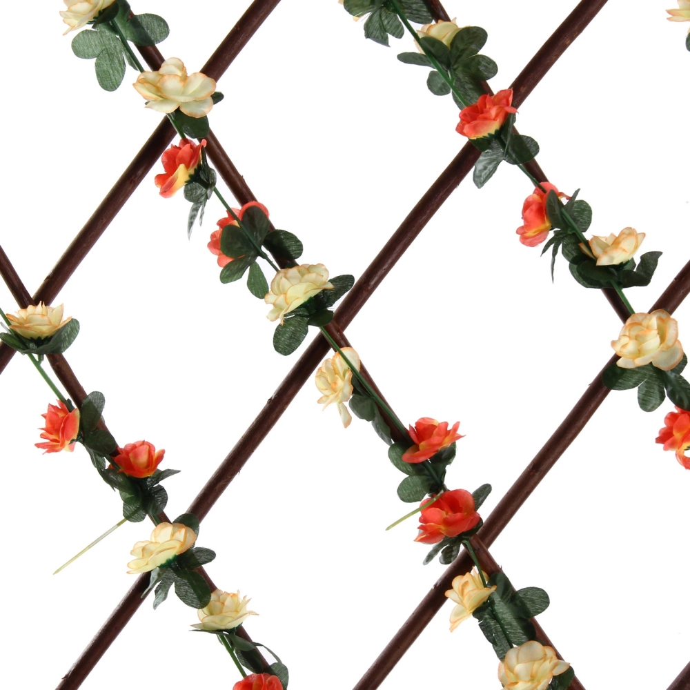 Забор декоративный «Разноцветный вьюнок» при ширине 2 м высота 0,95 м (h-1,2м в сложенном), Зеленый