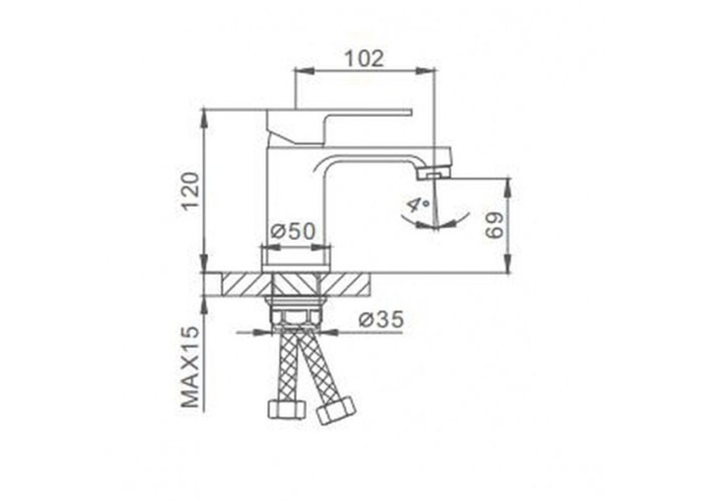 Смеситель для раковины FRAP F1043 красный