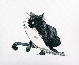 "Среди черных котов"-M665  вышивка