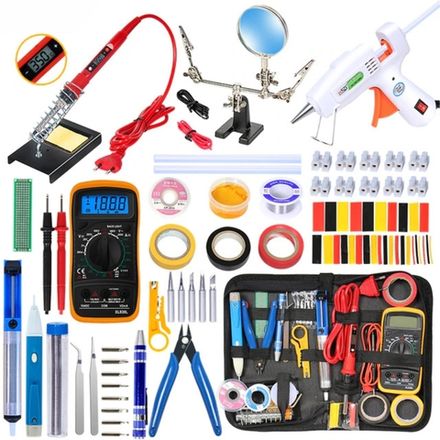 Набор инструментов для ремонта и пайки большой 40 предметов (паяльник 60Вт, мультиметр...)