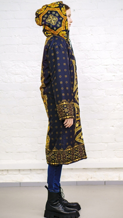 Двустороннее пальто-парка "Византия", по мотивам русского золотного шитья в церковных одеяниях