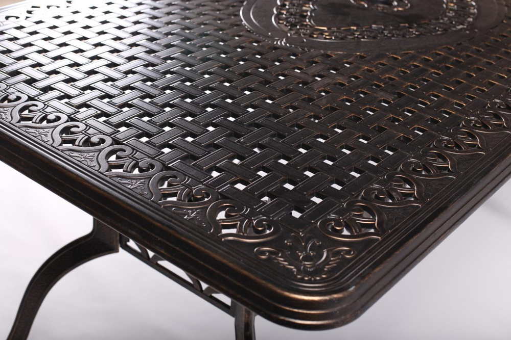 Обеденная группа из литого алюминия стол ВУЛКАН-2 и 8 кресел ЛИОН