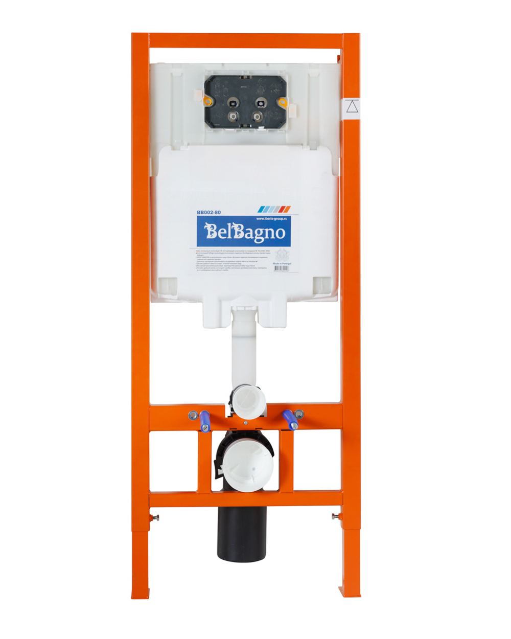 Инсталляция для подвесного унитаза BelBagno BB002-80/BB009-MR-BIANCO с панелью смыва, белый глянцевый
