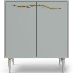 Комод Арт Колор matte Классик Голд с 2 полками Серый дым матовый