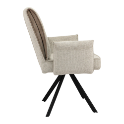 Стул поворотный "Понсо 360" (арт. 115П8), велюр Сиерра 03 бежевый, ножка профильная черная