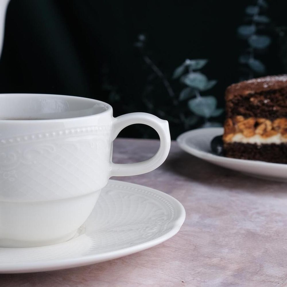 Чайная пара 200 мл белая d 8,6 см h6,1 см Aristocrat Stackable Noble [6]