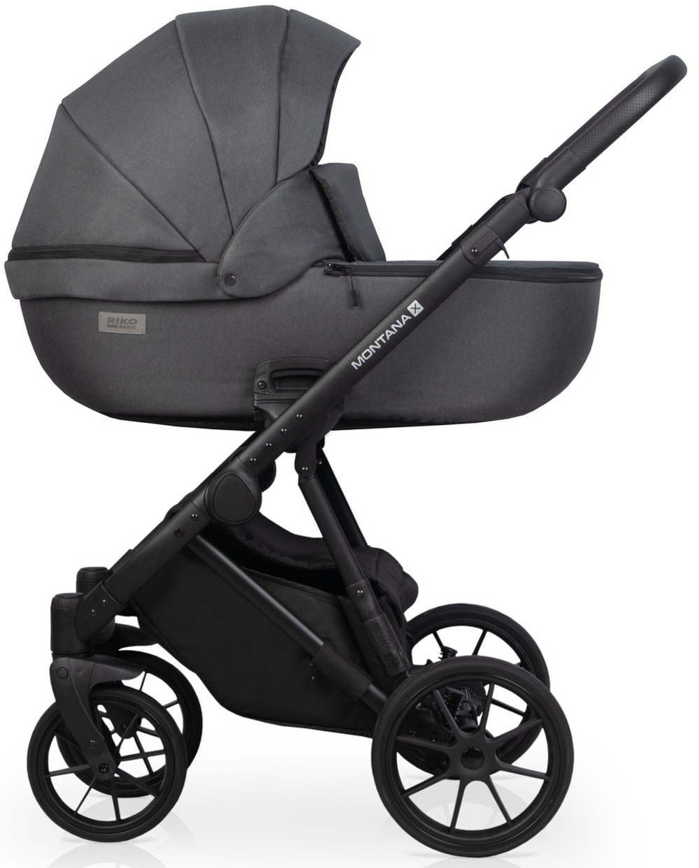 Детская коляска Riko Basic Montana X 2 в 1 53 Dark grey (т.серый)