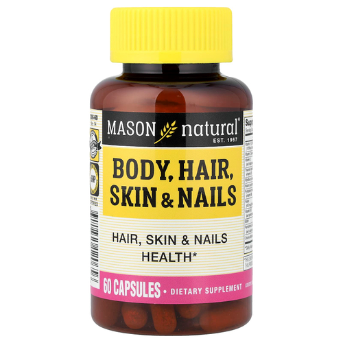 Mason Natural, Тело, волосы, кожа и ногти, 60 капсул