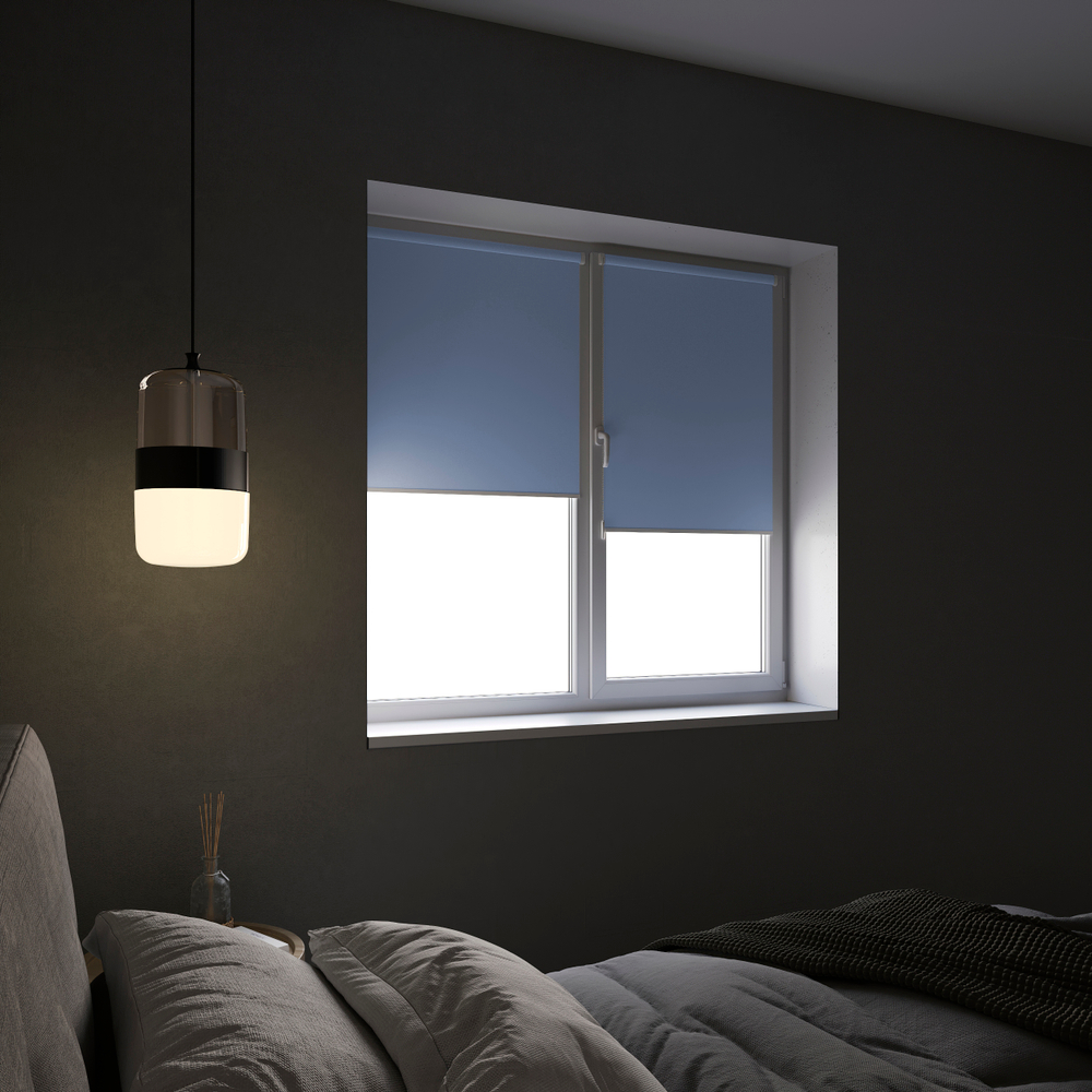 Штора рулонная Блэкаут Натали небесный