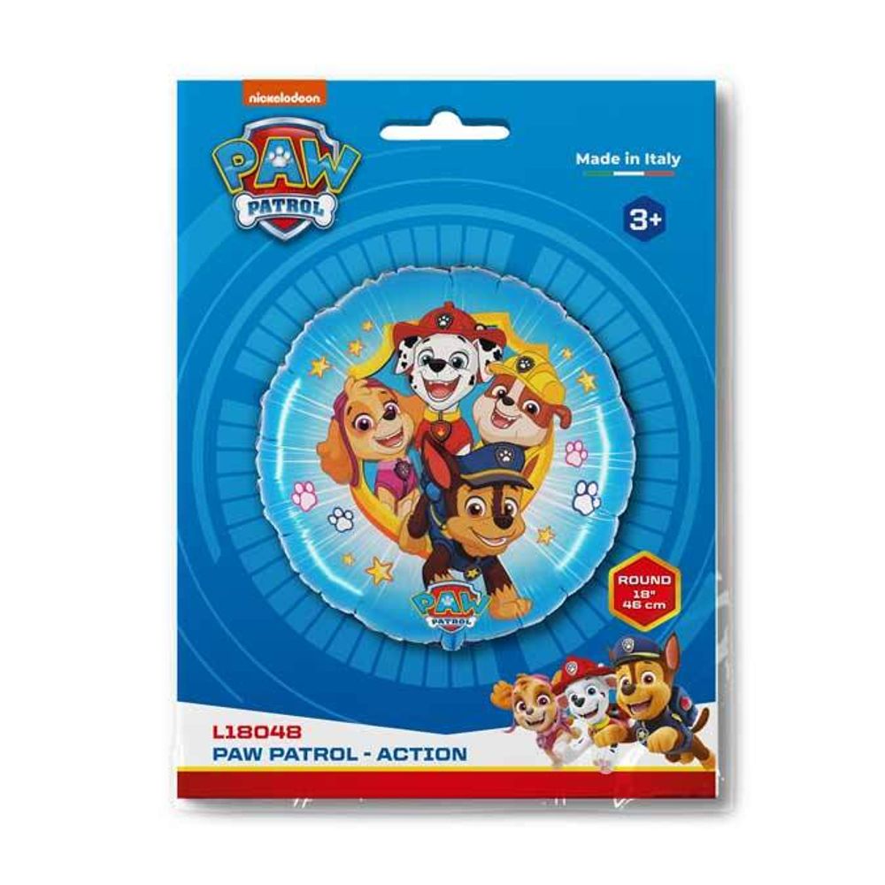 Шар (18''/46 см) Круг, Щенячий Патруль, Дружная команда, 1 шт. в уп.