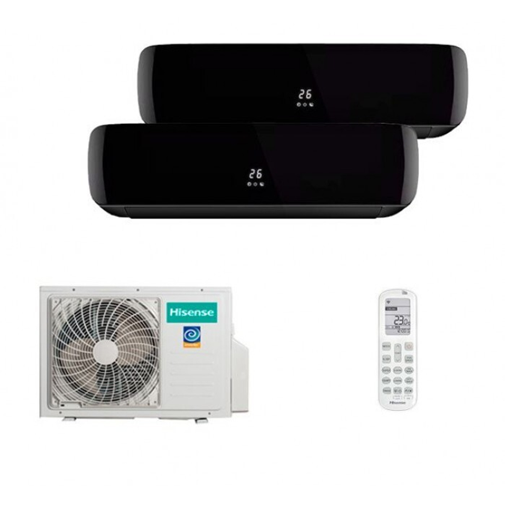 Мульти сплит-система Hisense на 2 комнаты (25+35 кв.м.) Black