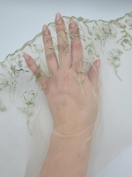 Вышивка на сетке бежевый/хаки К710 левая