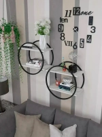 Набор полок круглых настенных черно-белых  - ЧБ