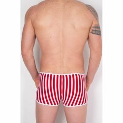 Мужские трусы боксеры в красную полоску с белой вставкой Cosmos Colors FM30_RW