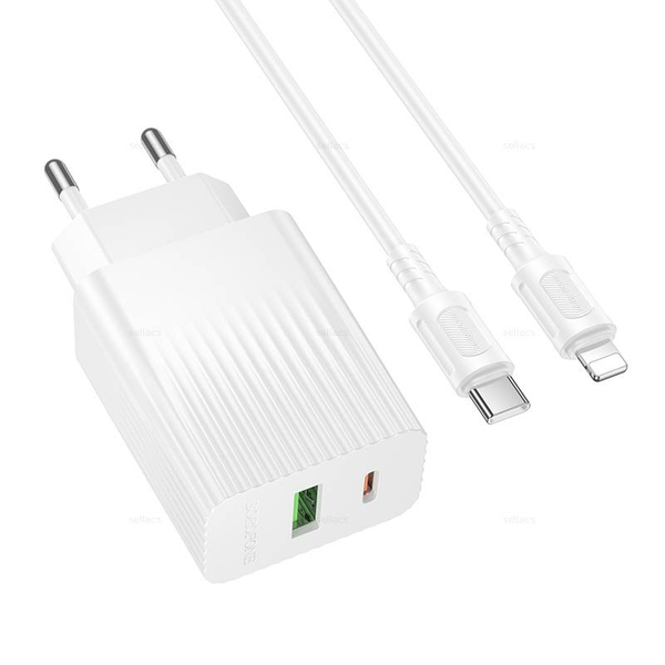 Зарядное устройство для Lightning PD20W+QC3.0 Borofone BAS74A (white)