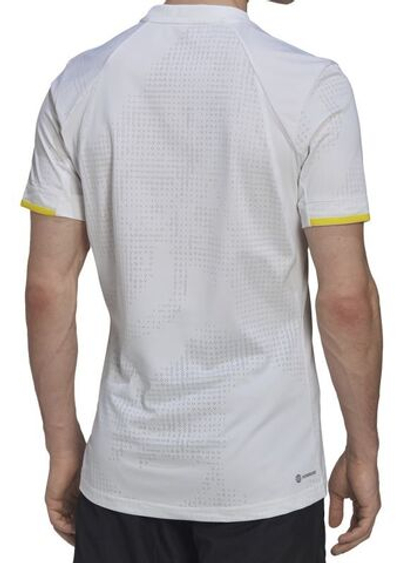 Мужская теннисная футболка Adidas London Freelift T-Shirt - white/impact yellow