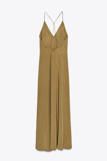 ZARA ПЛАТЬЕ-КОМБИНАЦИЯ — ZW COLLECTION, ХАКИ