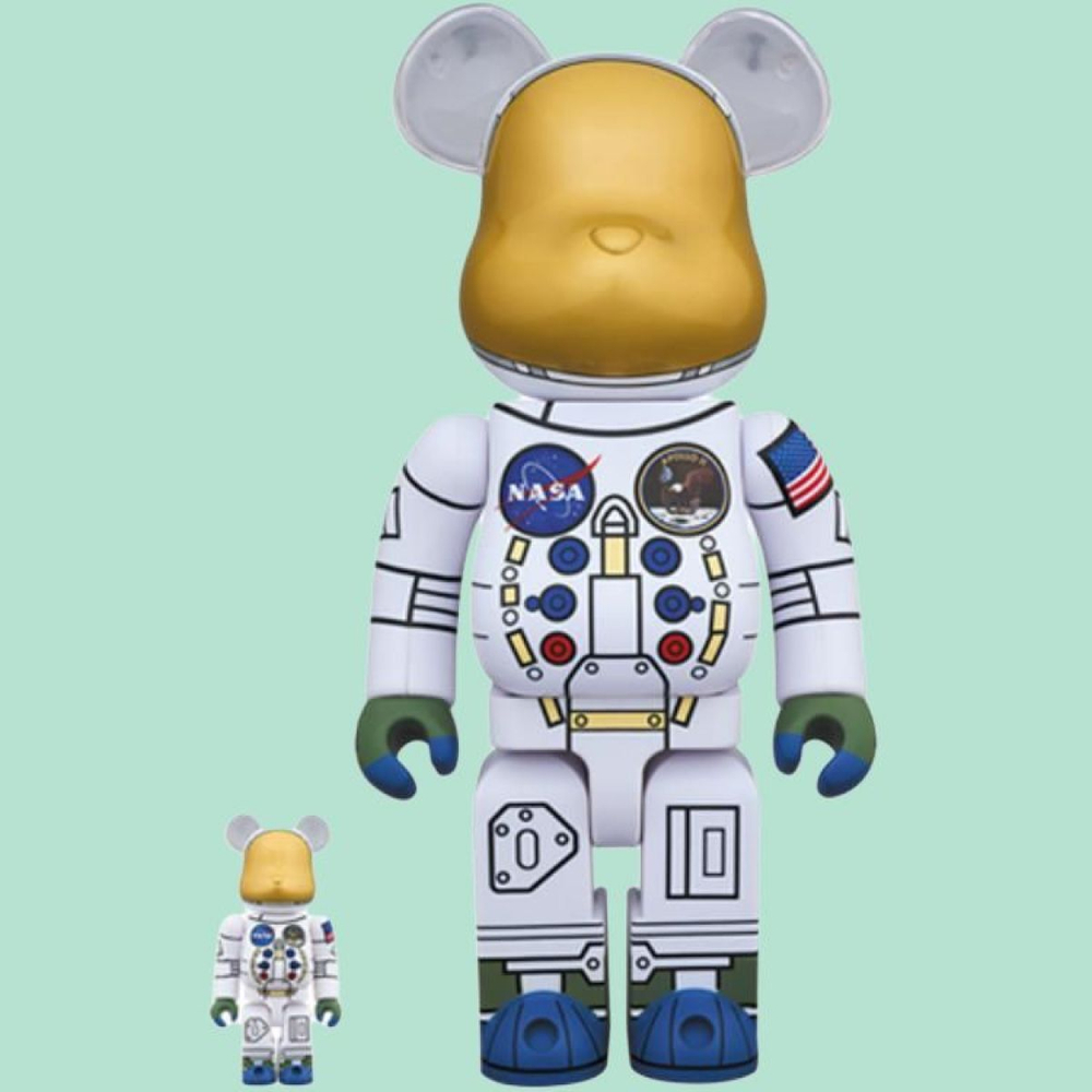 Дизайнерские игрушки BE@RBRICK 400%100% 1969 ASTRONAUT 50 7cm/28cm, BEARBRICK3351