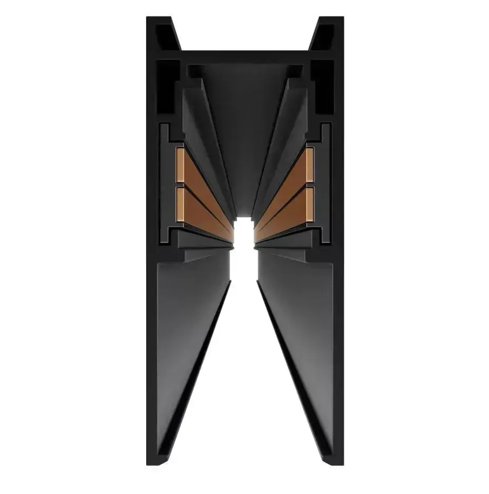 Трековая система освещения для натяжных потолков MAGNETIC S15 48V Чёрный шинопровод алюминиевый четырех-контактный низковольтный 4TRA 54x55x1500mm IP20 1,5 м / торцевые заглушки в комплекте