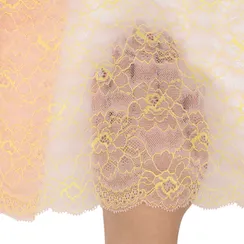 Кружево эластичное желтое/персик 20 см, Китай