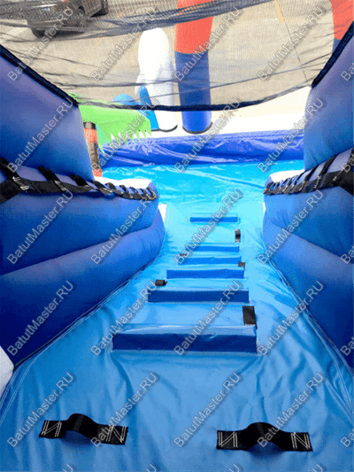 Коммерческий надувной водный батут с бассейном «Домик у моря» 10*7*5 м