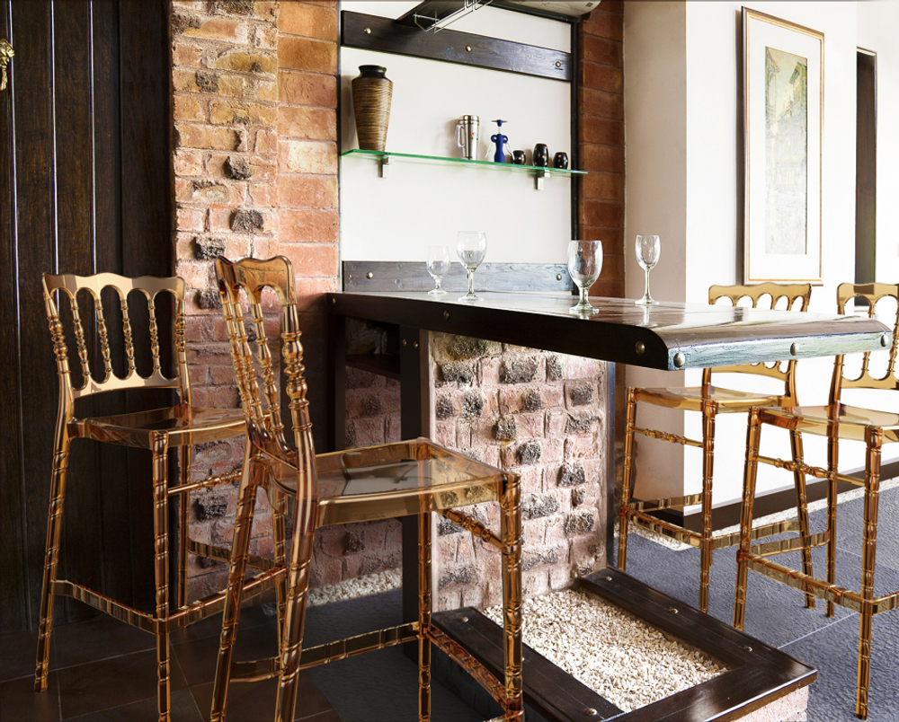 Стул прозрачный барный Siesta Contract Opera Bar 75, янтарный